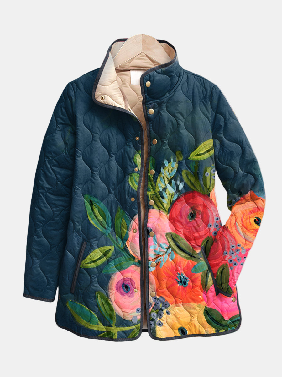 Amaya | Cozy Floral Quilted Jacket 0