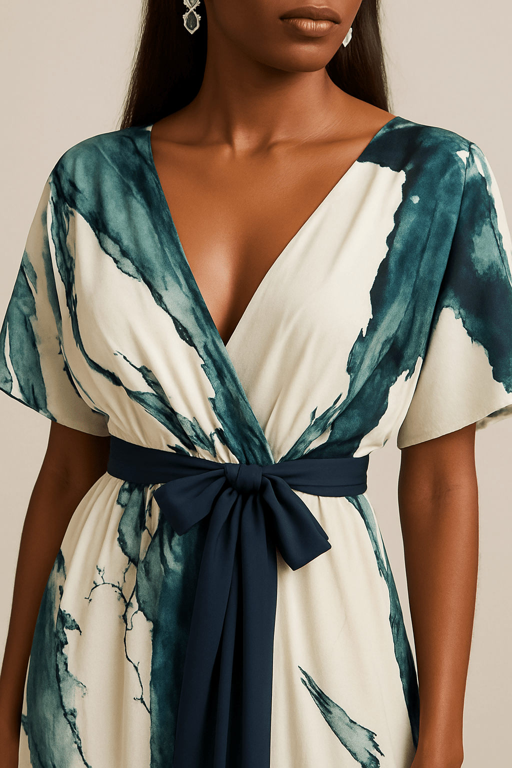 Nayla™ | Elegant Watercolor Print Dress
