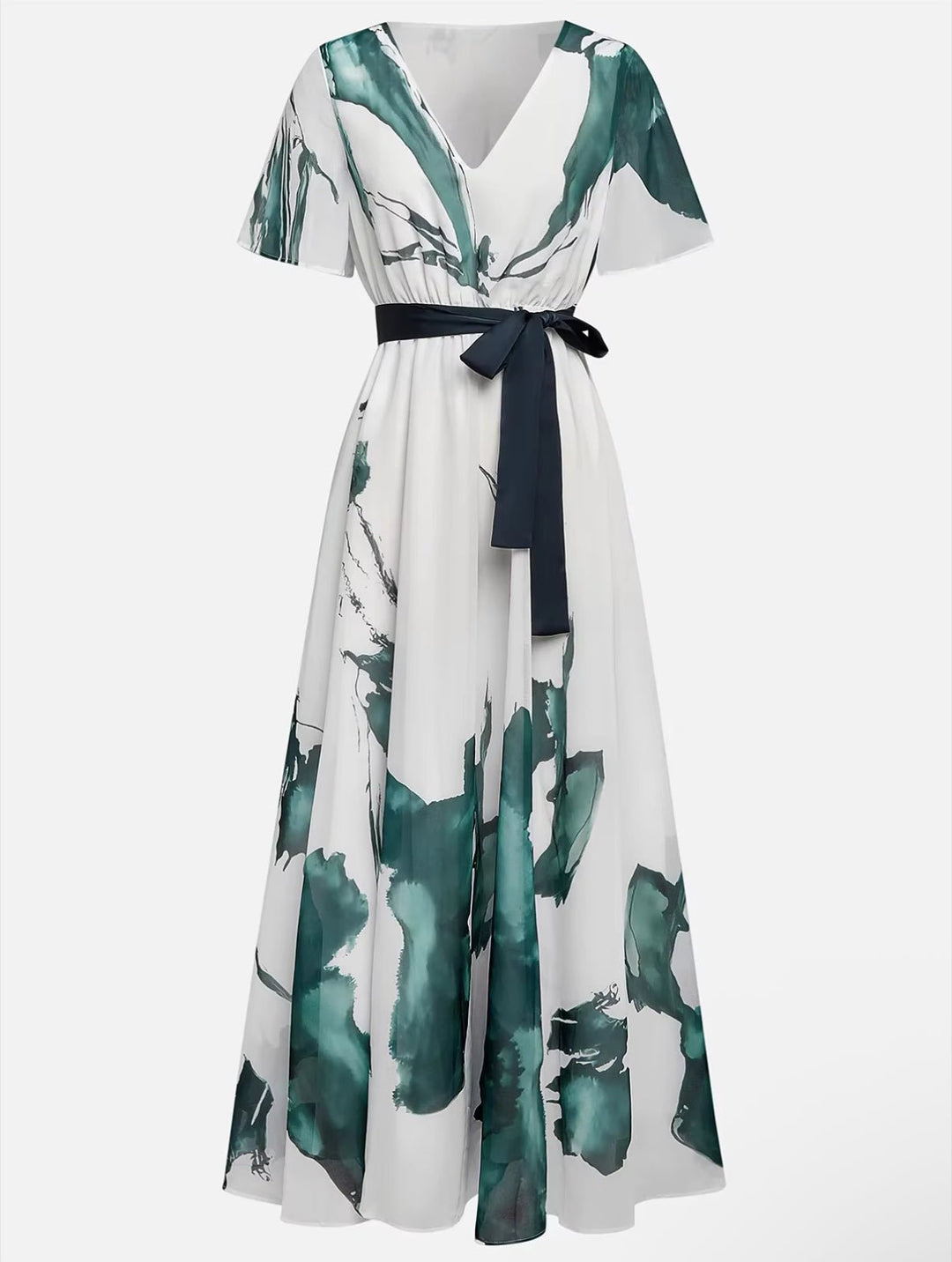 Nayla™ | Elegant Watercolor Print Dress