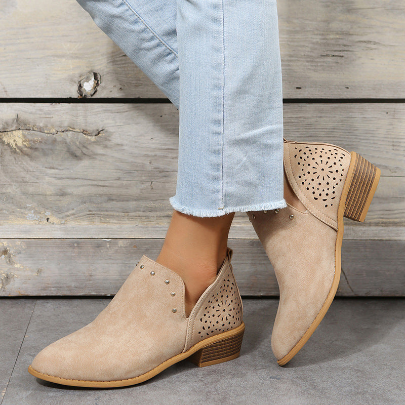 Caitlin | Low Cut Perforated Ankle Boot