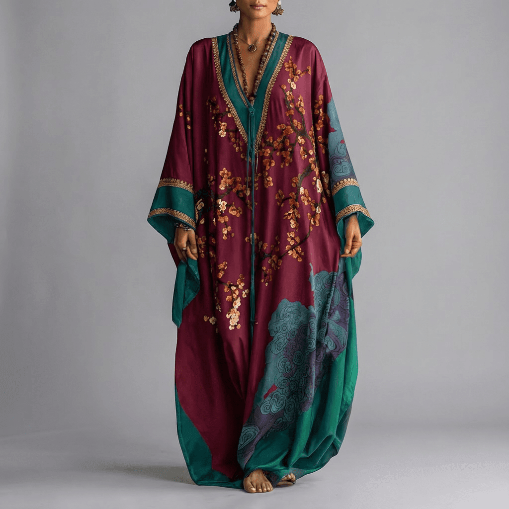 Sakura | Elegant Maxi Dress with Pockets 1